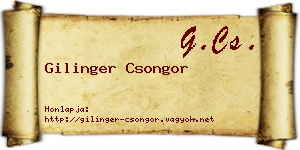 Gilinger Csongor névjegykártya